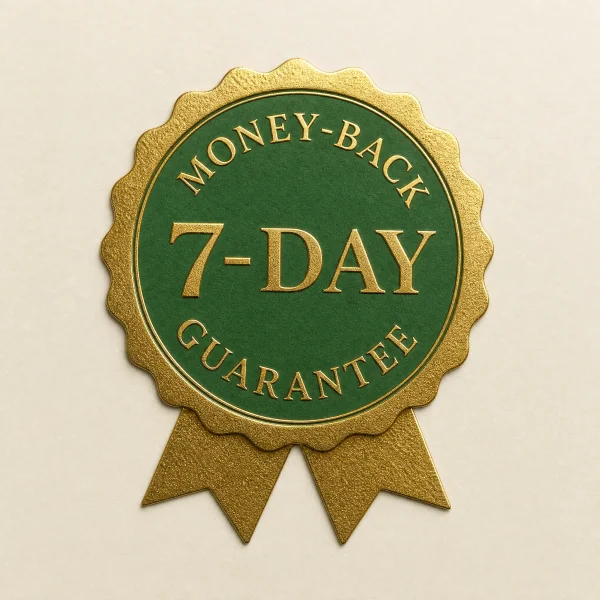 7-day money-back guarantee seal